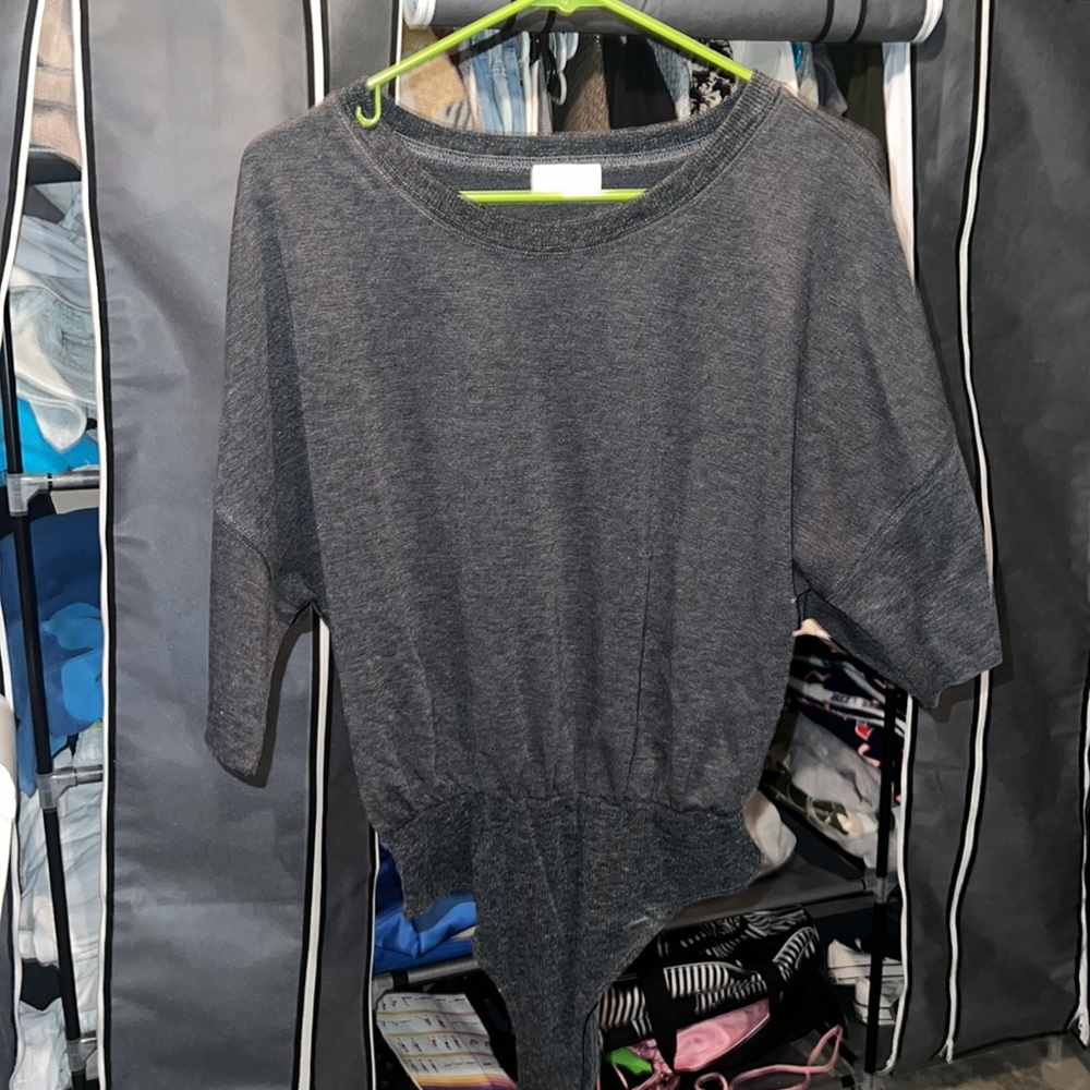 Pink Lily Casual Saturday Charcoal T-Shirt Bodysuit - Picture 2 of 5